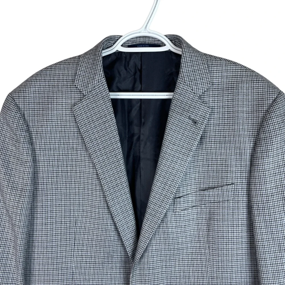 Joseph Abboud 100% Silk Houndstooth Blazer Jacket 42L 2‎ Button Double-Vented